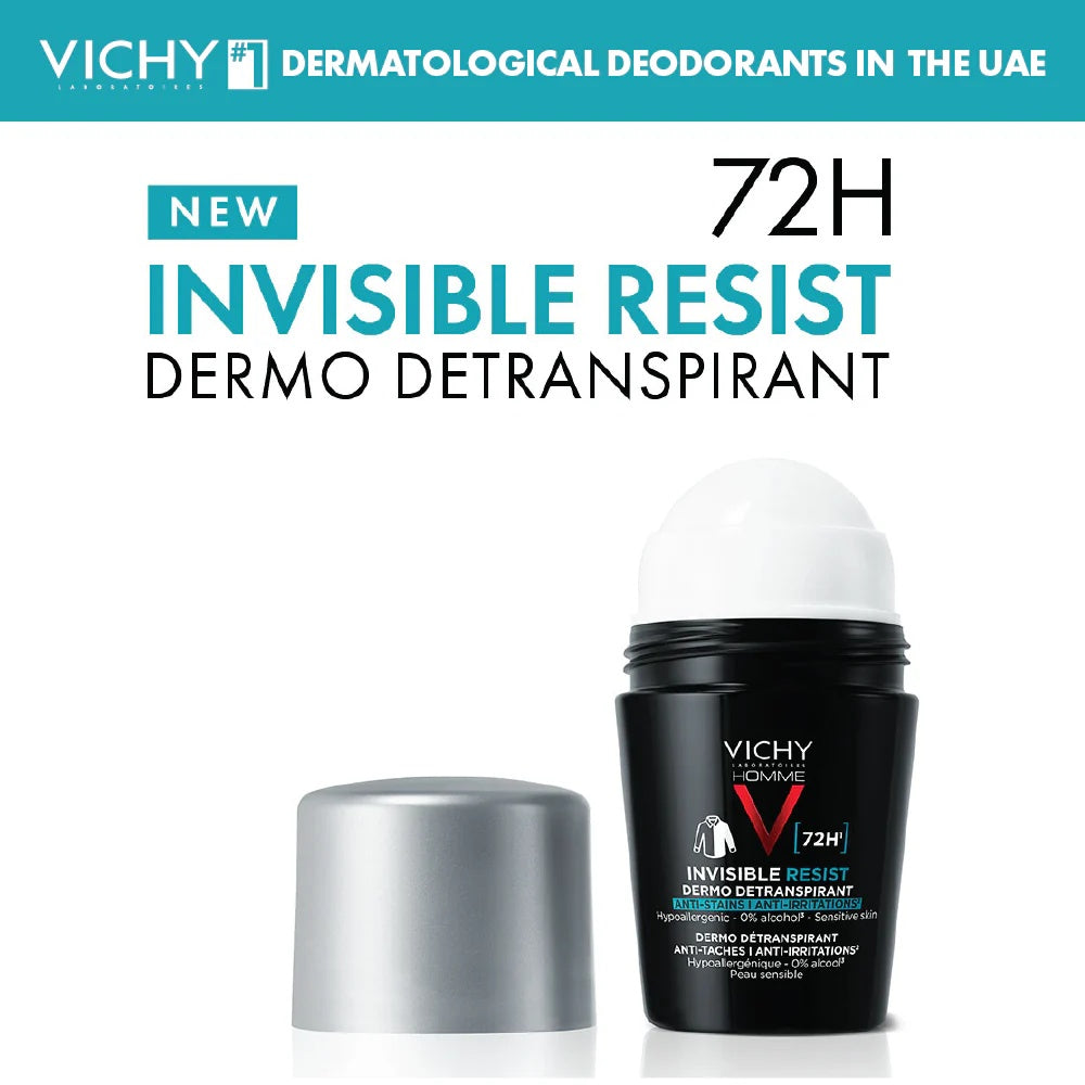 Vichy 72H Invisible Resist Dermo Deodorant for Men - 50ml