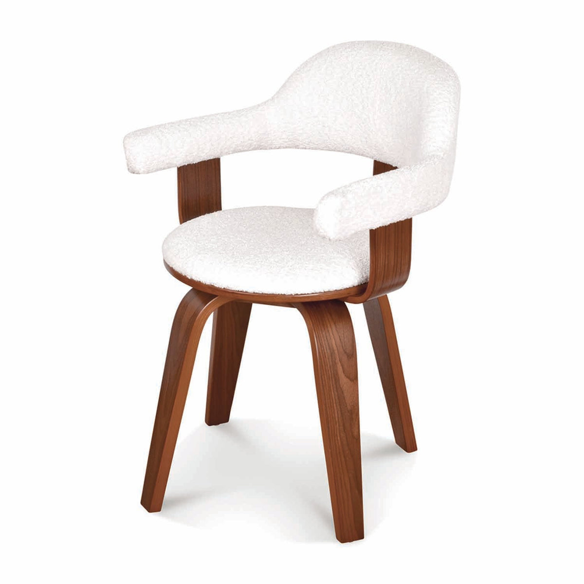 Walny Swivel Chair Scandinavian Design Faux Terry Fabric Armchair