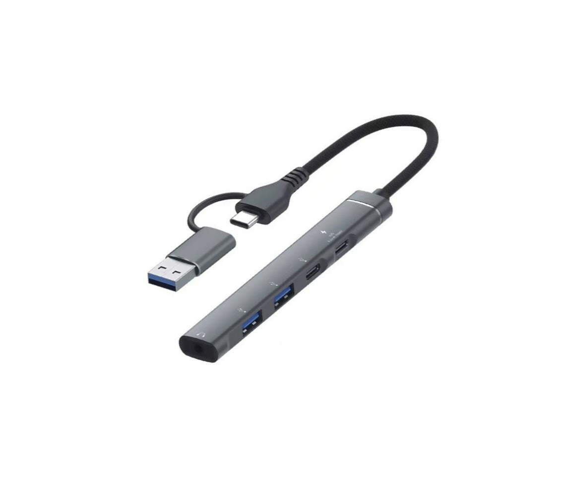 5-in-1 USB-C Hub – USB 3.0, 3.5mm Audio & 15W PD Adapter