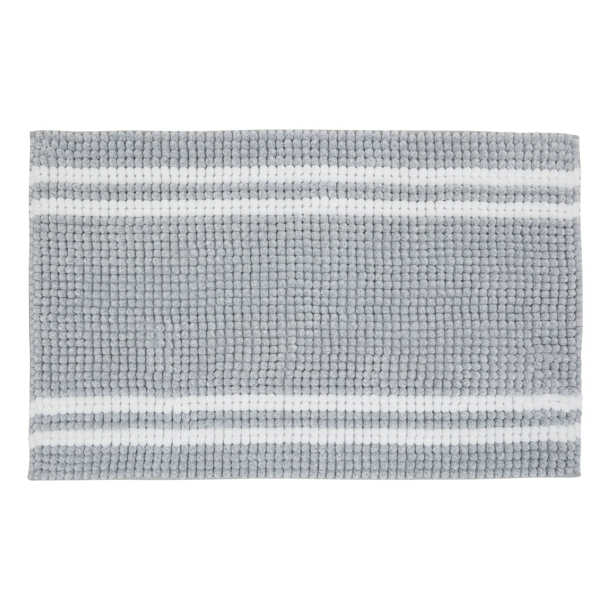 Bathmat 50 x 80 cm Mini Chenille Polyester Bath Mat, Grey/Brown
