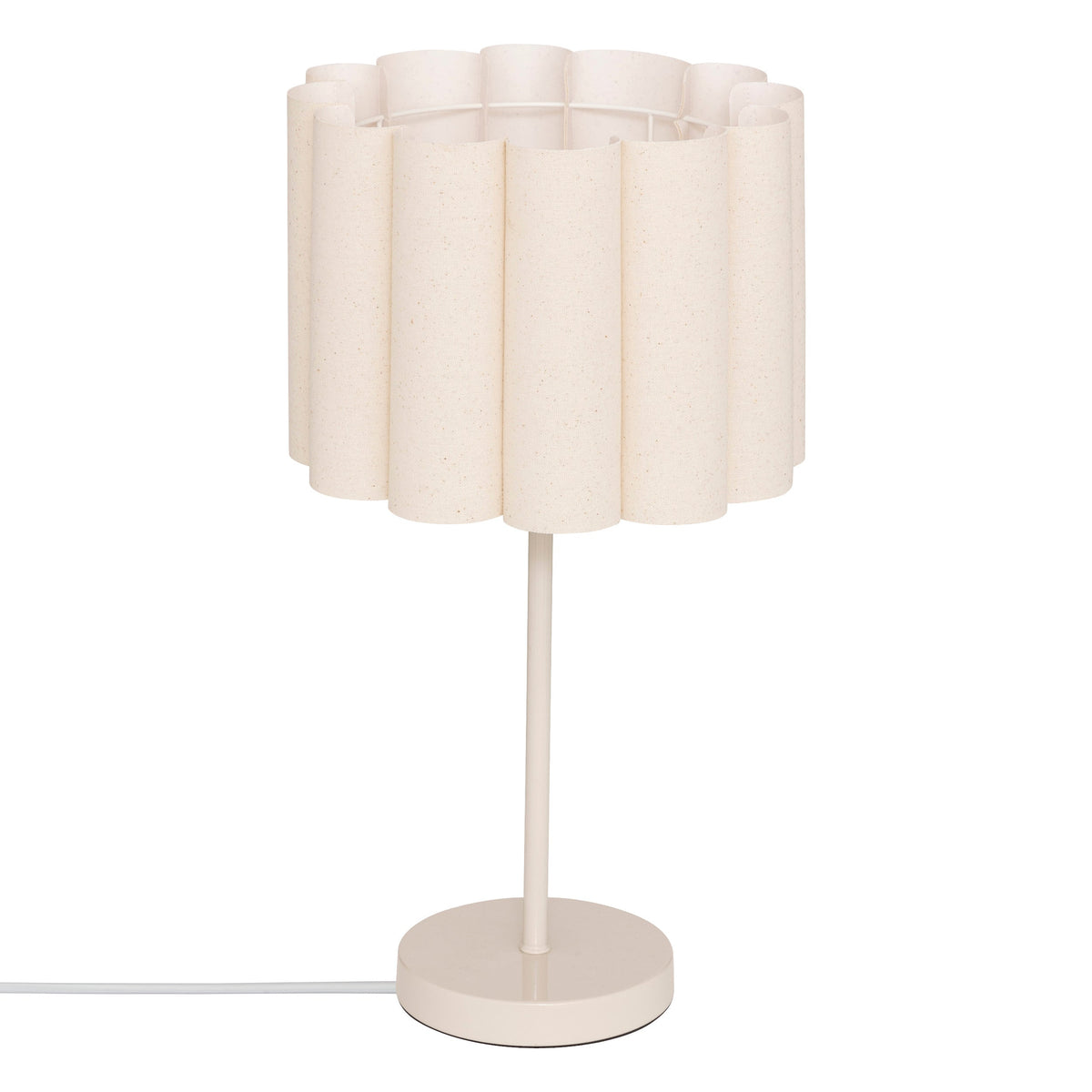 Mains Table Lamp "Rona" Fabric Shade Tinted Steel Base