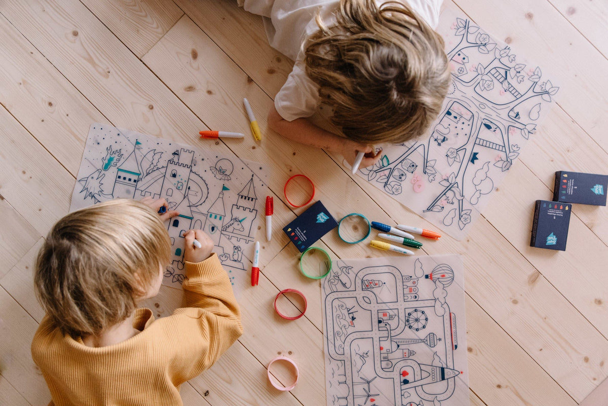Superpetit Coloring PlaceMat + 5 Erasable Markers - Surf