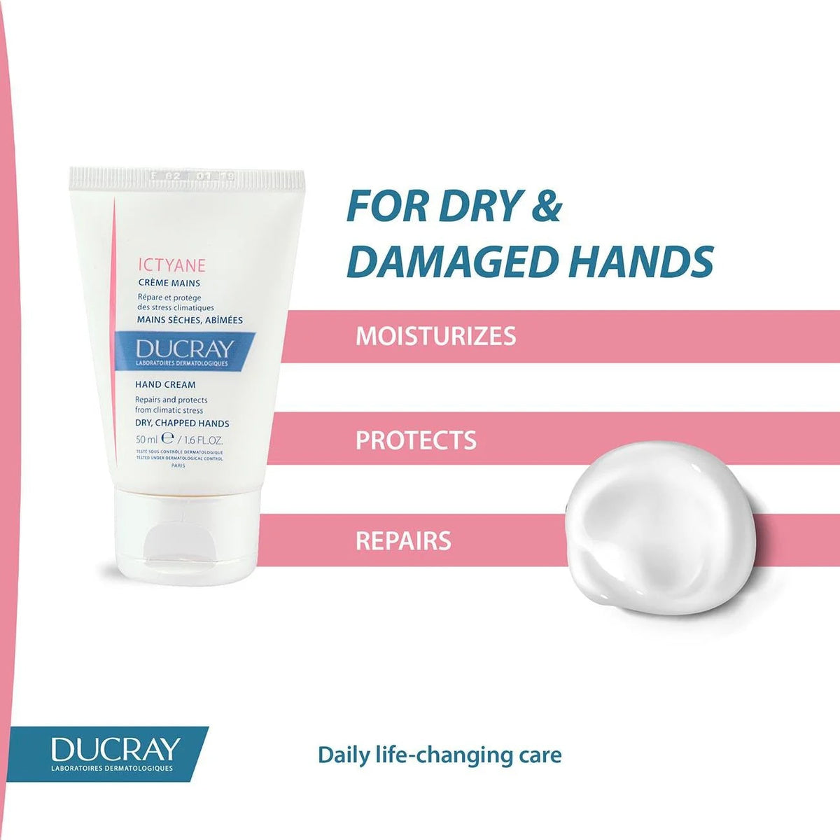 Ducray Ictyane Moisturizing Hand Cream for Dry & Chapped Skin-4