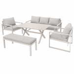 OUTDOOR ALUMINUM SET 3+1+1 WITH BENCH & TABLE