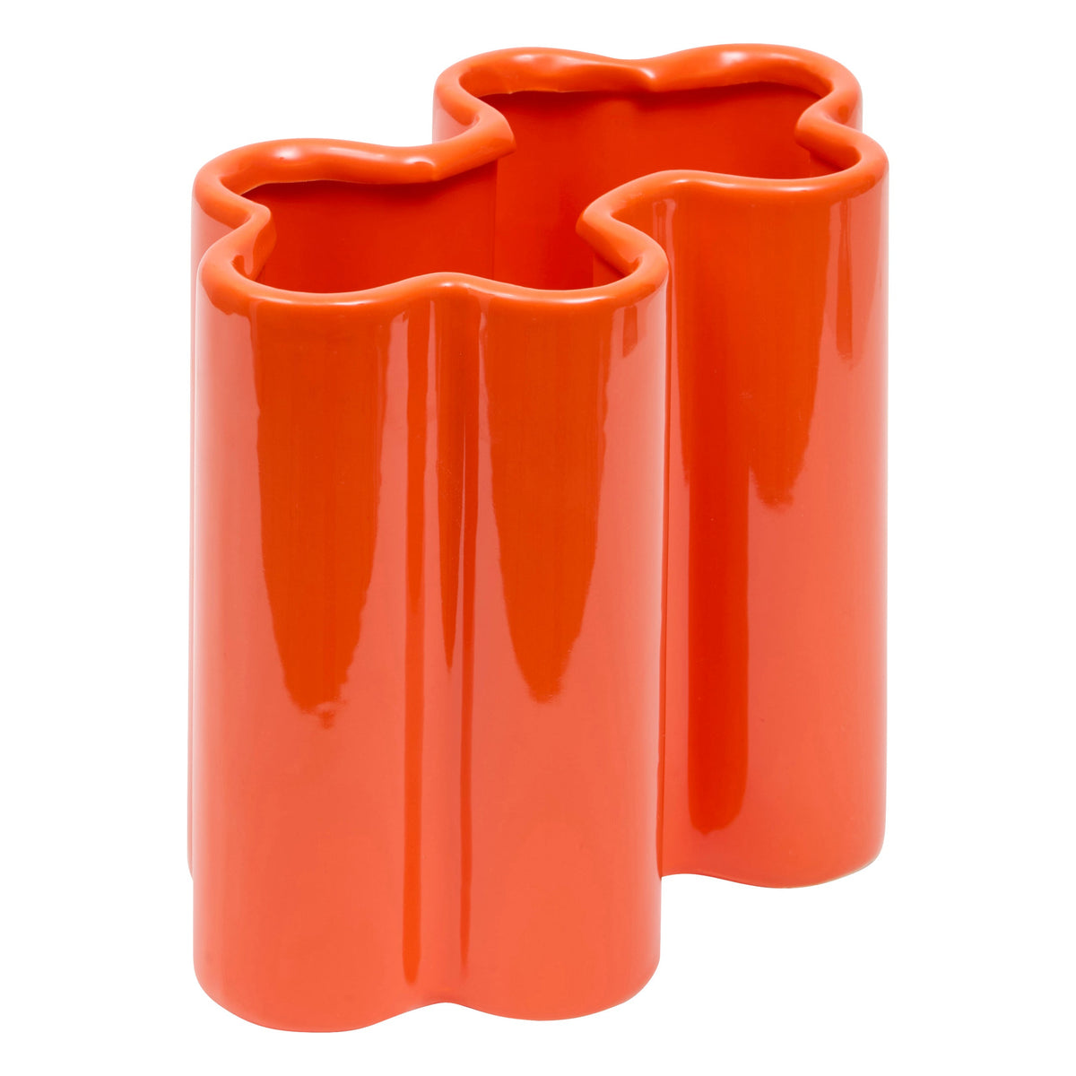 Flow Vase — Orange Glazed Dolomite Ceramic Vase