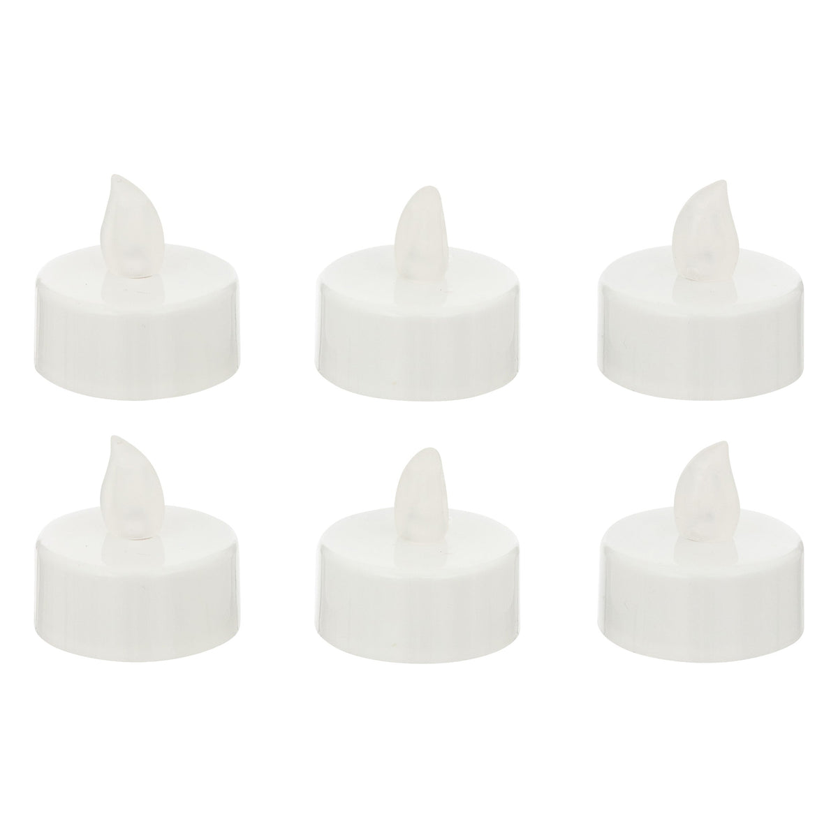 White LED Tealight Candles x6 - Flickering Warm White, 3.8 cm