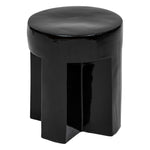 Ceramic Side Table — Round Stoneware Accent Table, D34 x H41 cm