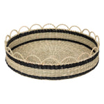 Decorative Tray Jada - Straw, Natural/Black, 35cm