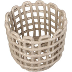 Basket Dolomite Ivory Ceramic Lattice D15–D16 x H13.5–14.5 cm