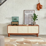 TV Stand 2 Doors 4 Shelves "Jilani" – Ash Veneer TV Unit