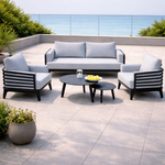 Outdoor Sofa Set 3+1+1 with 2 Tables – Aluminum Frame