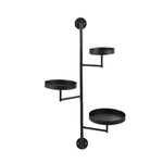 Perry Wall Rack - Round Top Black Metal Shelf, 30x23x80cm