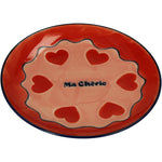 Hearts Stoneware Decorative Plate 20 x 20 cm Red Pink