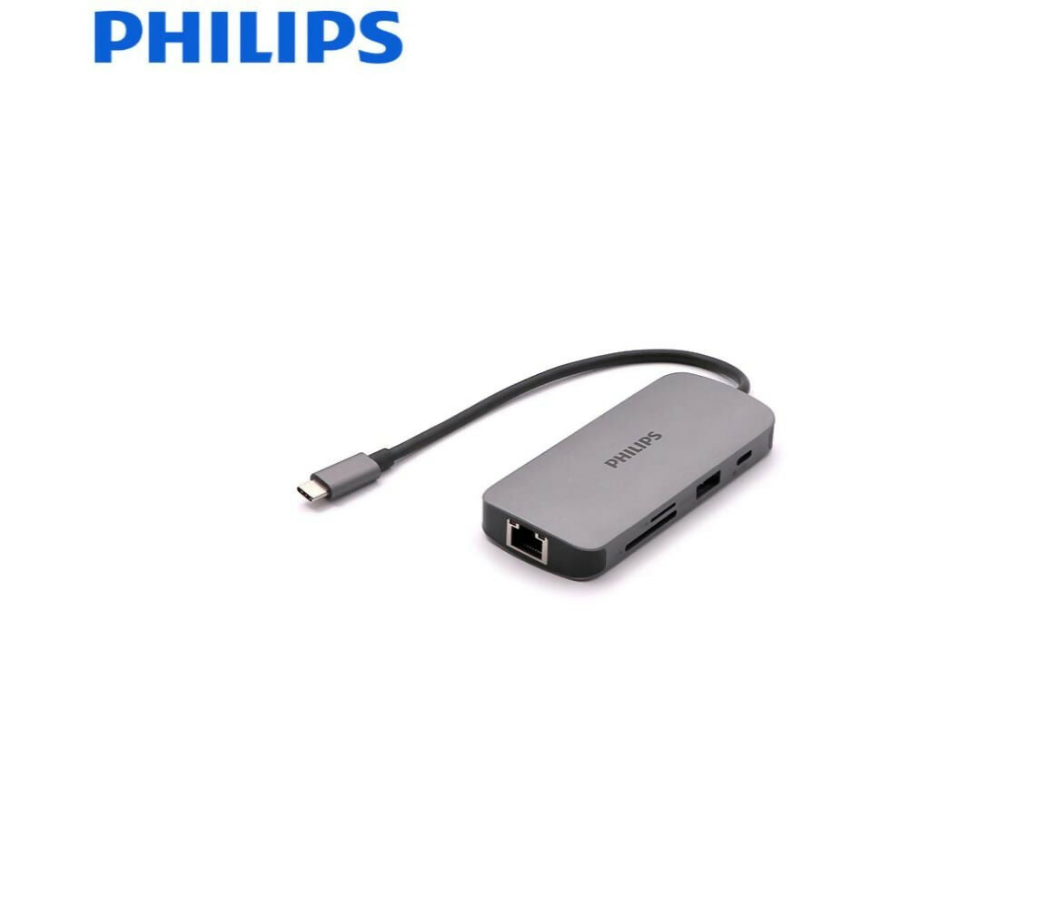 USB Converter | USB-C - HDMI & 2x USB & EThernet RJ45 & SD Reader | 0.15M | Philips