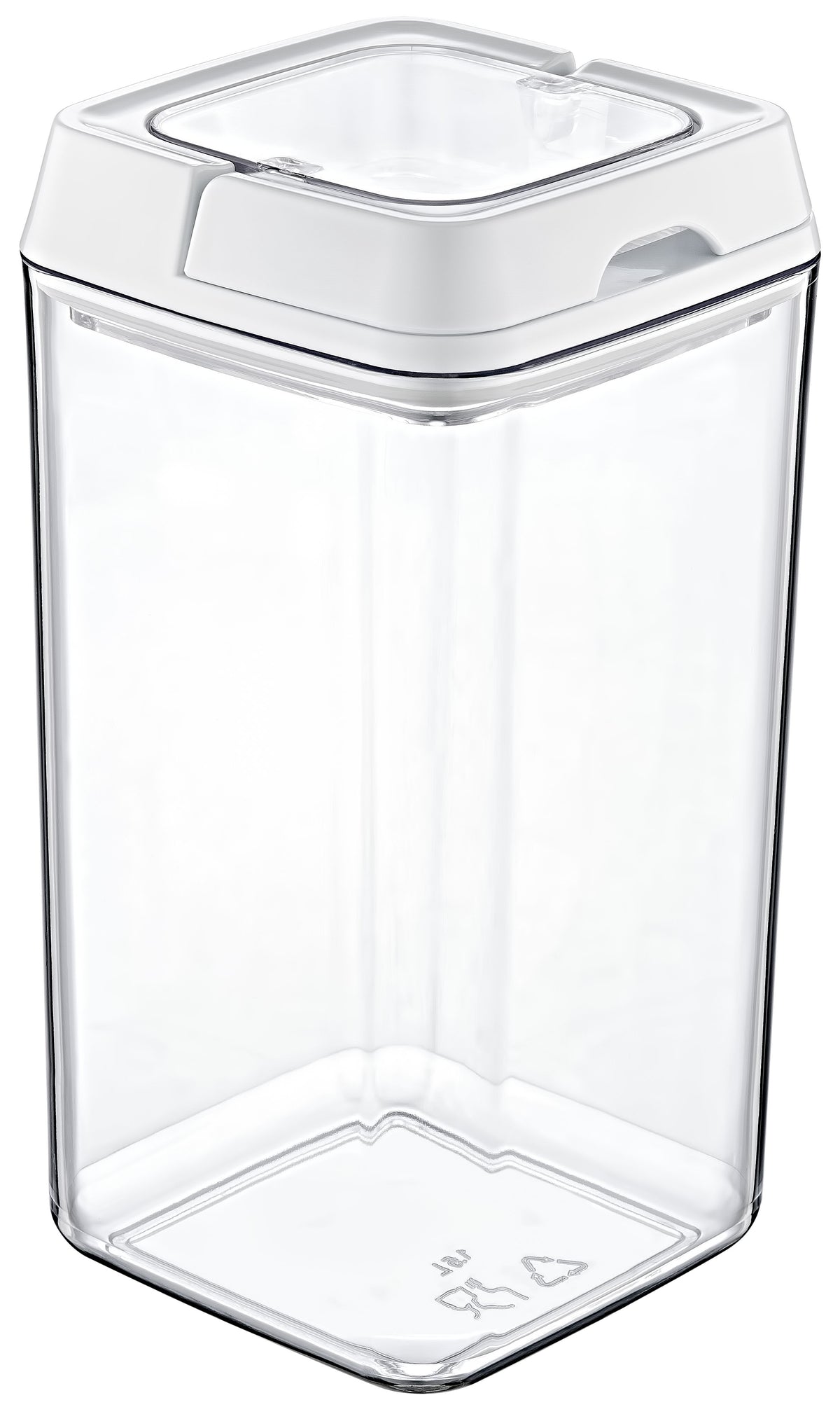 LOCKED ACRYLIC FOOD STORAGE SQUARE - 1.5LT, Food-Safe, PS with Silicon Ring