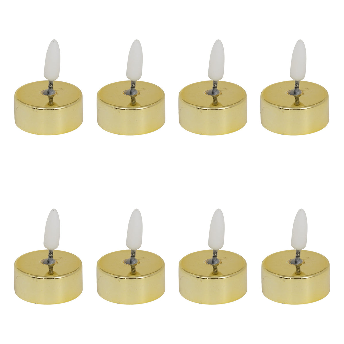Set of 8 LED tealight candles 5.5 cm diameter - Gold / Silver