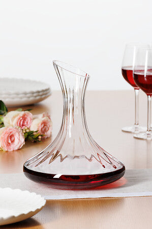 Volta Decanter 2 L - Clear Glass Carafe with Wide Base & Angled Spout