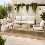 OUTDOOR ALUMINUM SET 3+1+1 WITH TABLE
