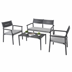 OUTDOOR ALUMINUM SET 2+1+1 WITH TABLE