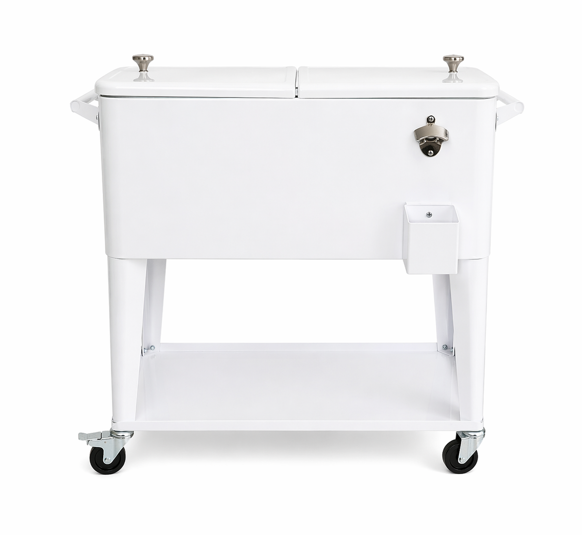 75L Rolling Metal Outdoor Cooler with Wheels