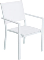 White Garden Chair Modern Aluminum Outdoor Armchair Stackable