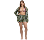 shirt and short set in green pattern