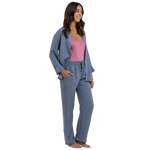 blue linen pants