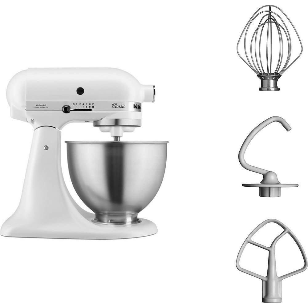 KitchenAid Classic 4.3 L Tilt-Head Stand Mixer - Feather White
