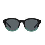 Sunglasses with black and blue gradient frame on a white background