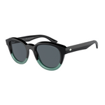 Black and blue sunglasses on a white background