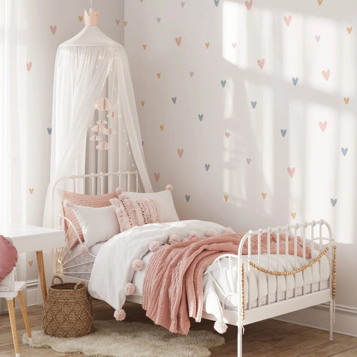 SIPO: Nursery Wall Decals - Soft Pastel Hearts
