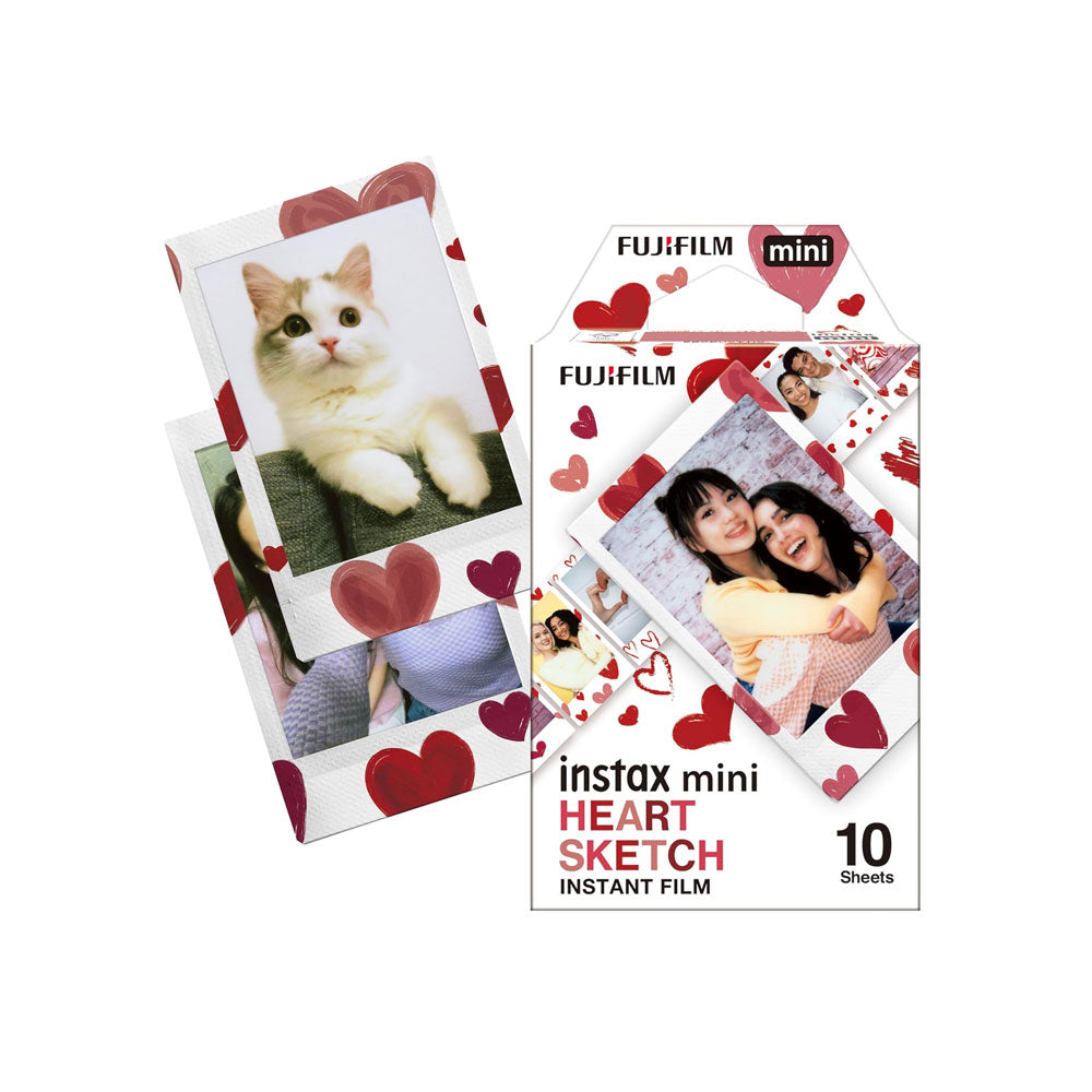 Fujifilm Instax Mini Heart Sketch Film - (pack of 10)