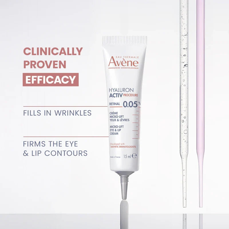 Avene Hyaluron Activ Procedure Retinal 0.05% Eye & Lip Micro Lift Cream 15ml