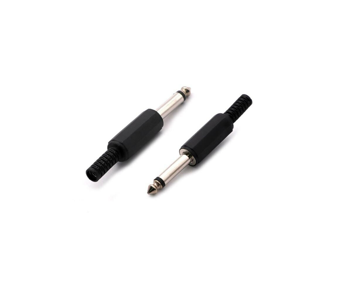 Audio Connector | Jack Mono Male 6.3mm | Cable Mount | Plastic