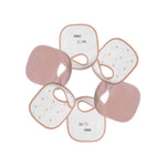 Trois Kilos Sept: 6-Pack Newborn Bibs – Blanc & Rose