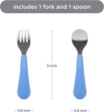 Ubbi: Stainless Steel Toddler Fork & Spoon Set – Multicolor (2 Pcs)