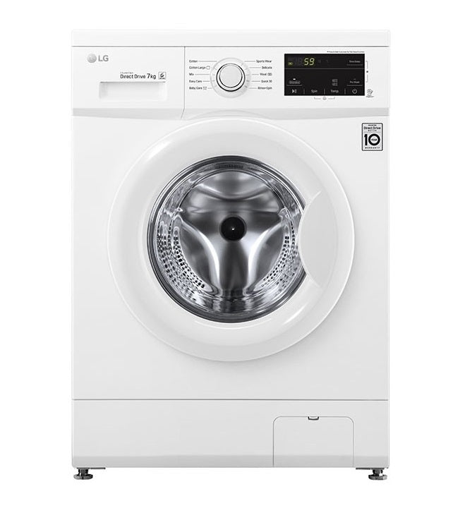 LG Front Load Washer 7kg,Direct Drive Motor, 6 Motion, White Color