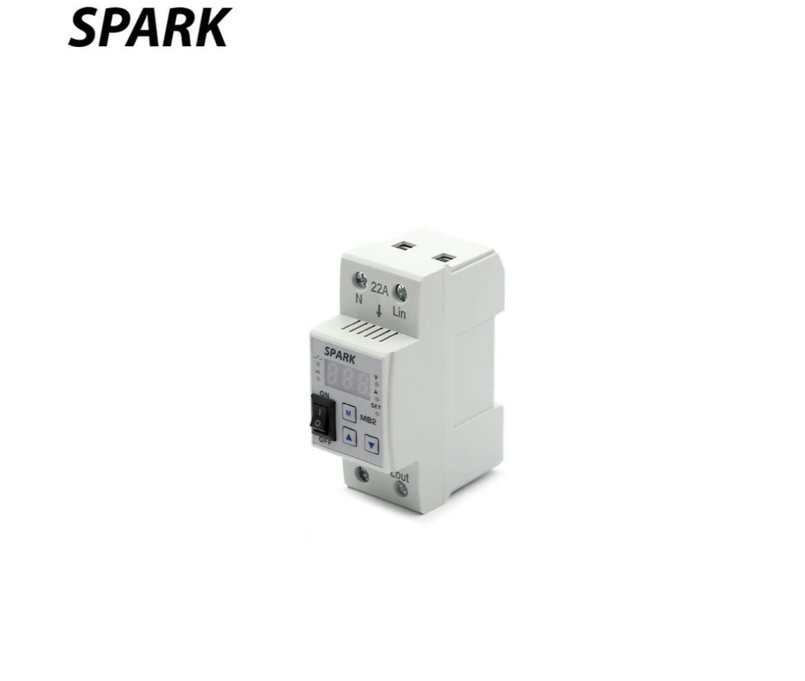 Voltage+Current Protector | Adjustable Digital Din Rail | 16~63A | Spark