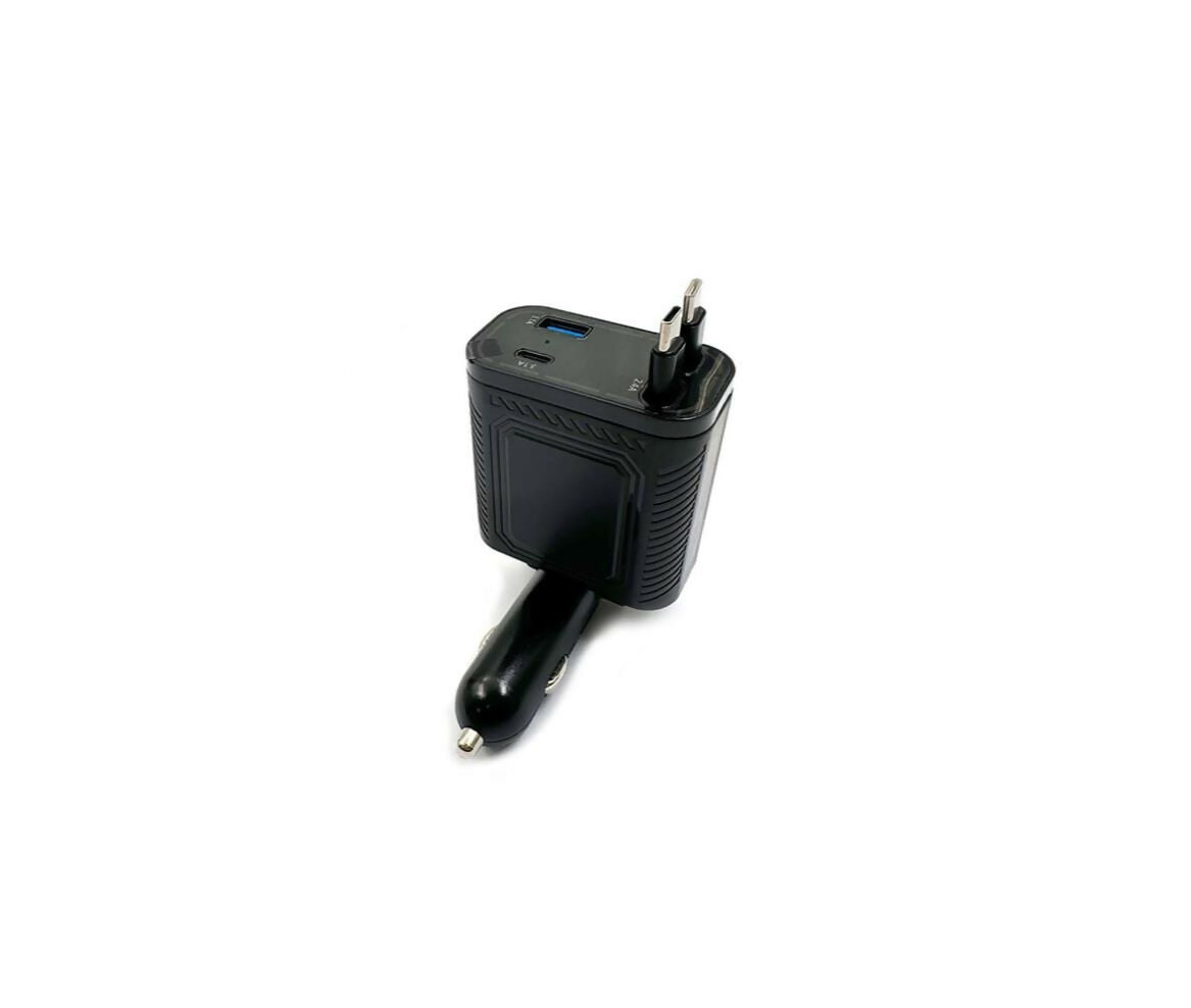 Mobile Car Charger | USB-C & USB-A | Retractable