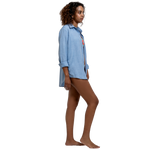 sky blue linen shirt