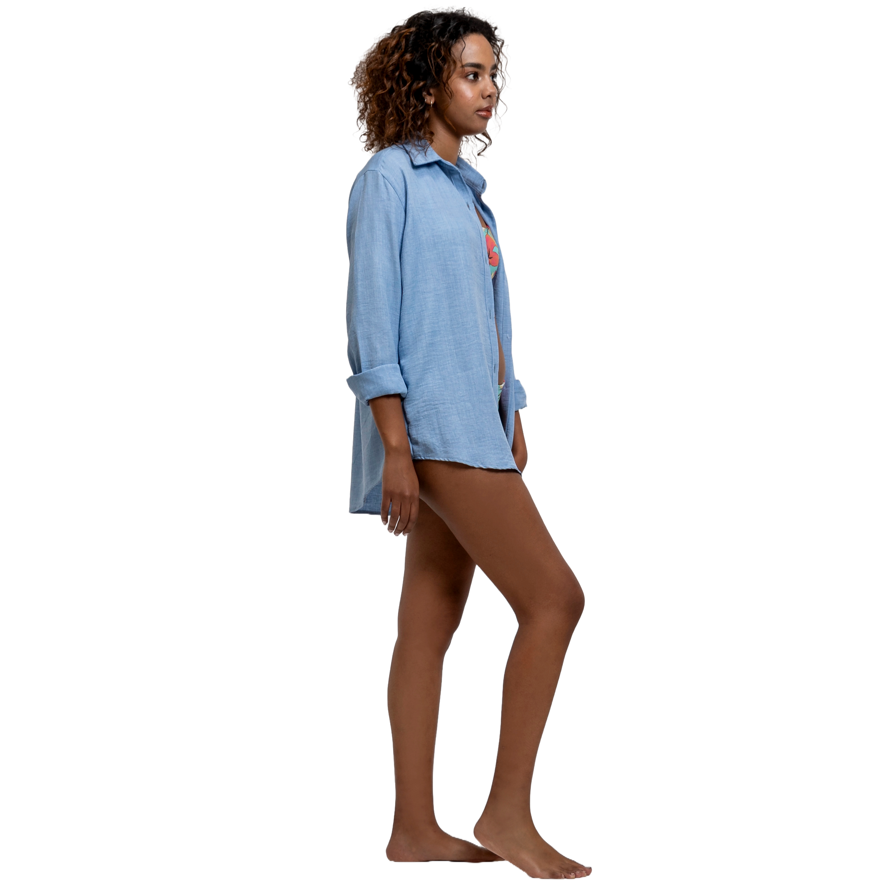 sky blue linen shirt