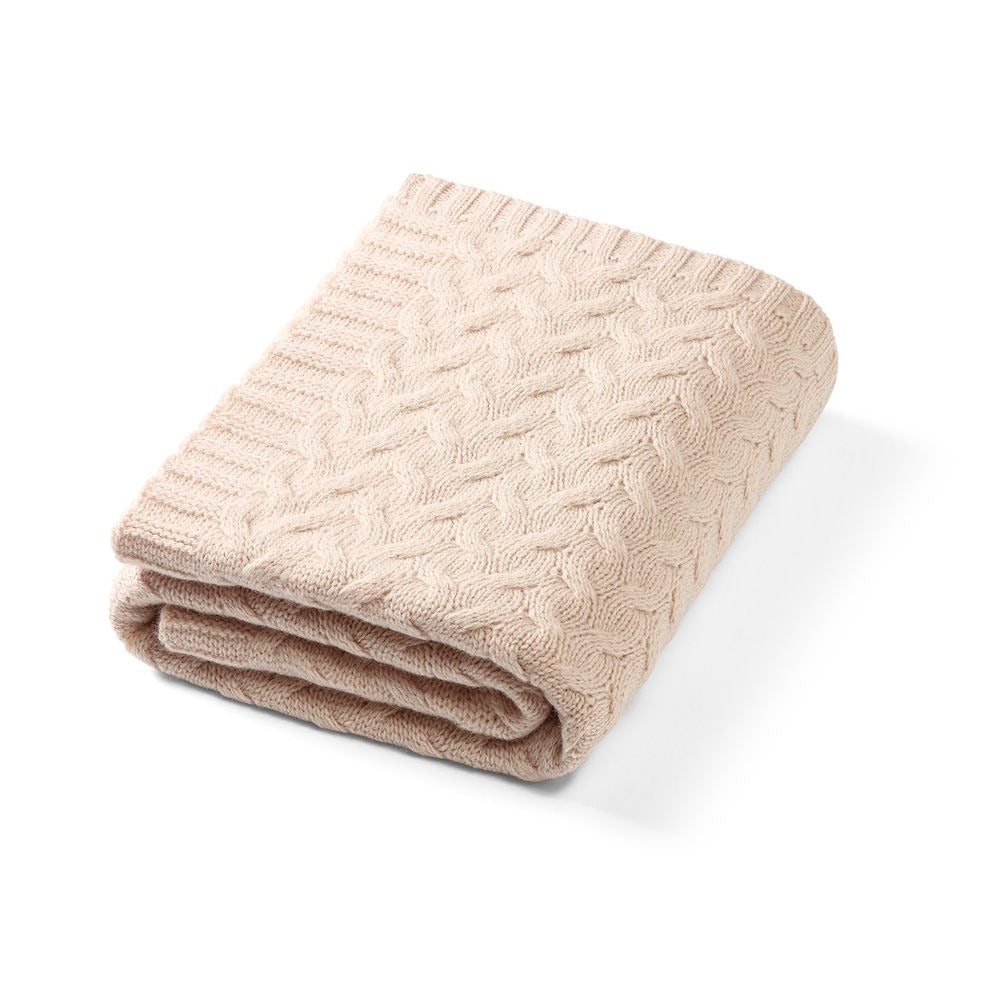 baby blanket merino wool knitted light beige