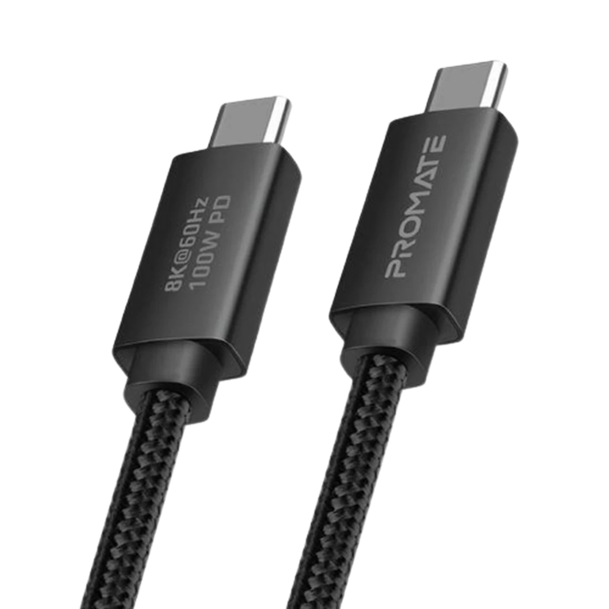 Promate(PrimeLink-C40)USB-C to USB-C Data & Charge Cable Braided -ThunderBolt Compatible- 1m - Black