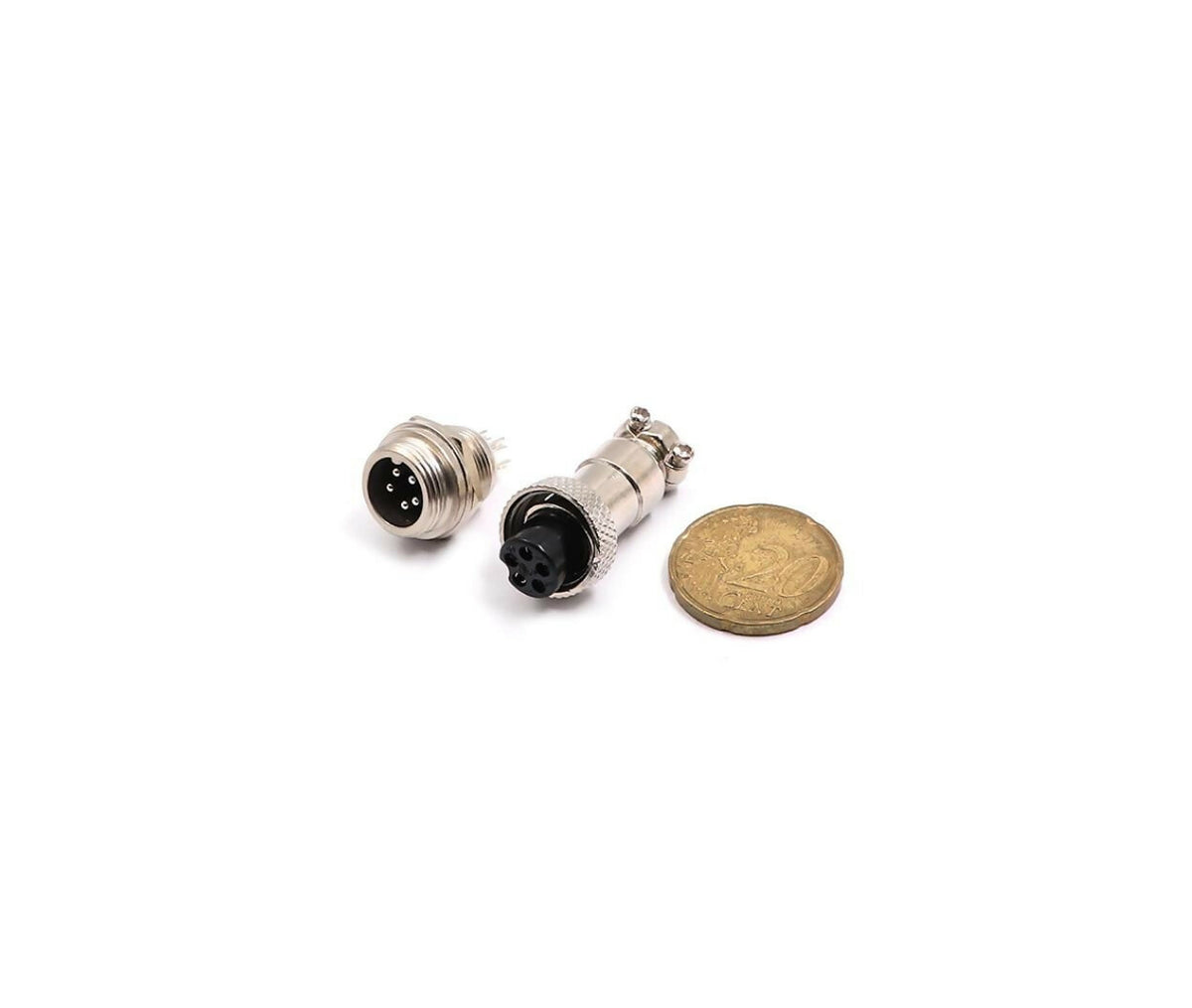 Circular Plug | Joint Connector 5-Pin | Male - Female 12mm