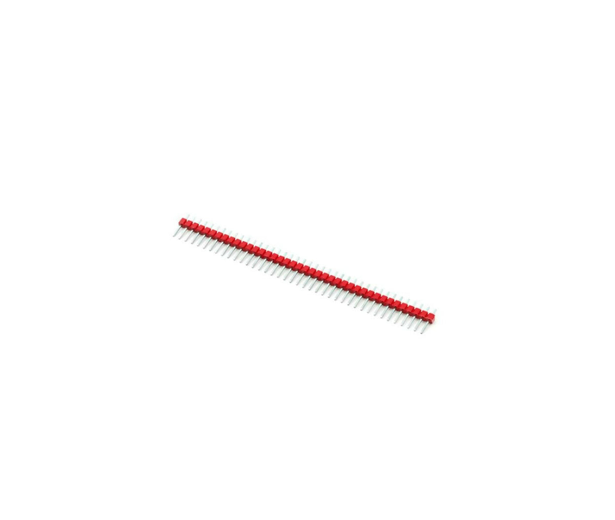 Connector | Straight Male Pin Header | 40x1 | 11x2.54mm | Red