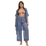 blue shirts and pants beach set 