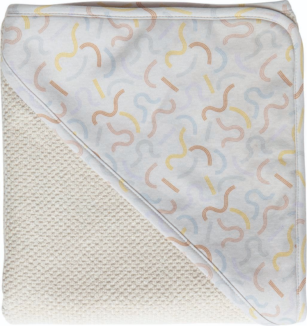 Luma Hooded Bath Cape Half Moon – Multi Lines
