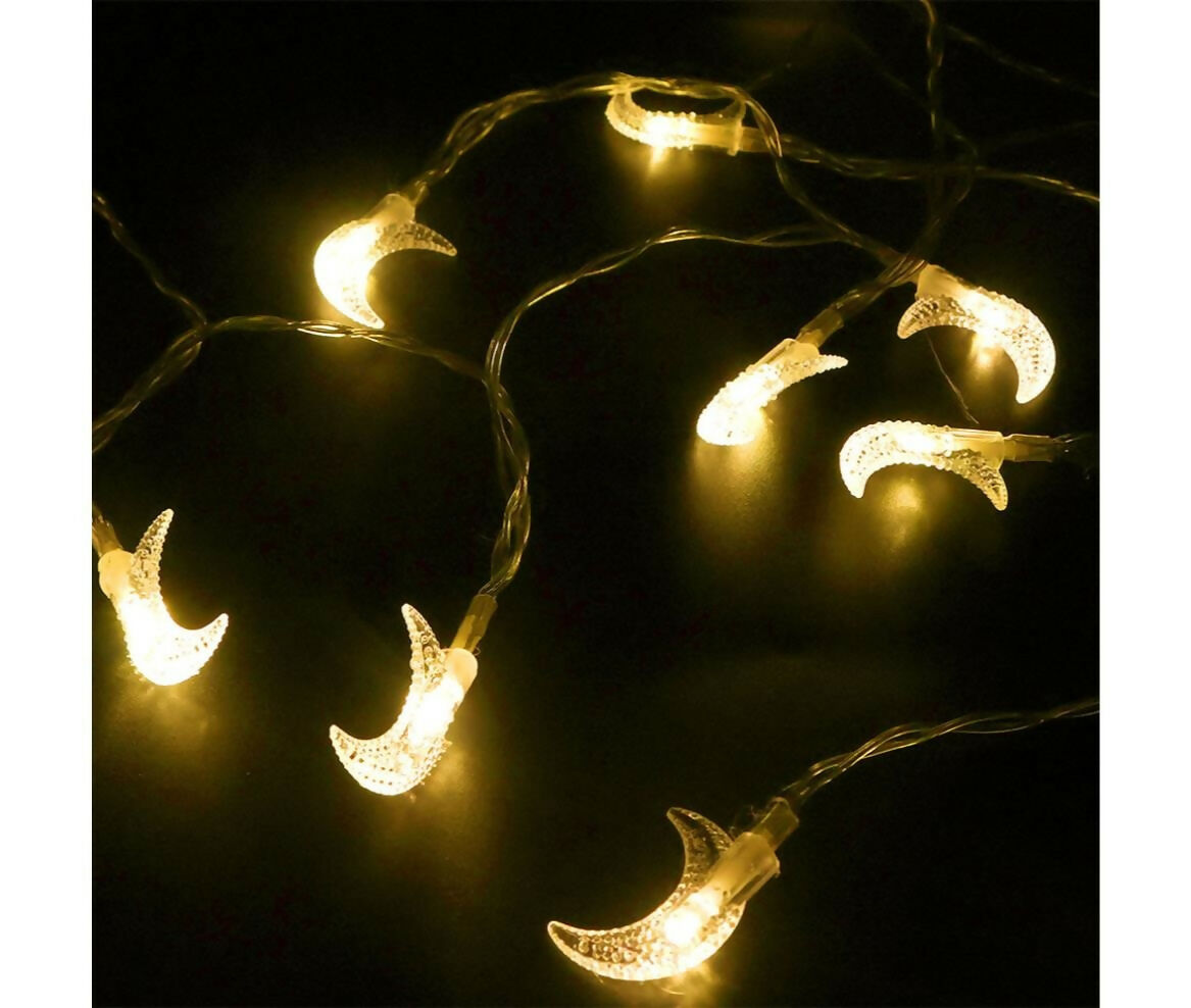 LED Fairy Light | DC Battery | Crescent Moon | Warm White | Plastic | 3M