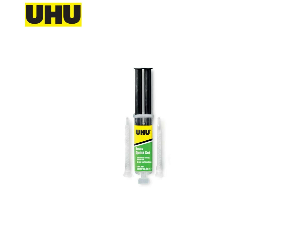 Adhesive | Epoxy | Quick Set | Syringe | 15.8g | UHU