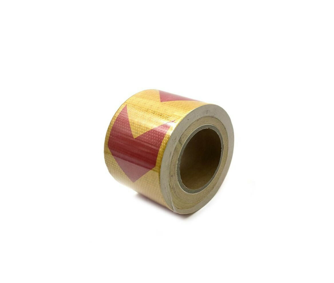 Tape Reflective | 100mmx25M | Waterproof | Yellow-Red Arrow